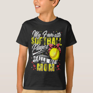 Camiseta Retro Meu Jogador de Softbol Favorito Me Chama de 