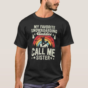 Camiseta Retro Meus Companheiros de Snowboarding Favoritos 