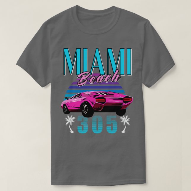 Camiseta Retro Miami Florida 305 (Frente do Design)