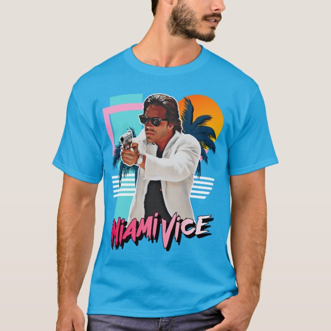 Camiseta Retro Miami Vice 80 Sonny Crockett (Frente)