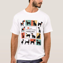 Camiseta Retro Mid-Century Modern Dogs 50s 60s Style abstra