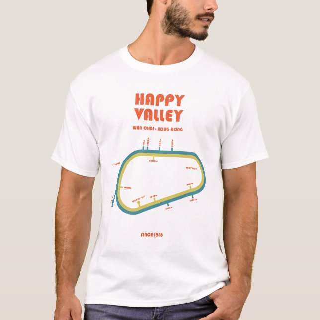 Camiseta Retro Minimalist Happy Valley Racecourse Line Art  (Frente)