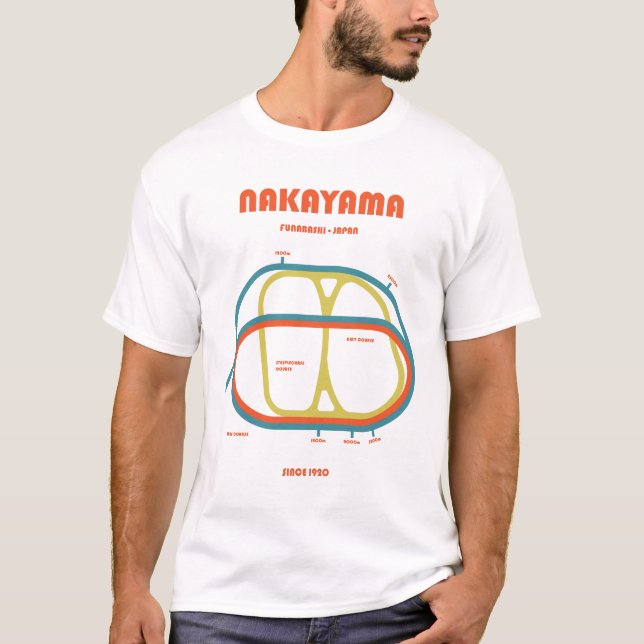 Camiseta Retro Minimalist Nakayama Racecourse Line Art Prin (Frente)