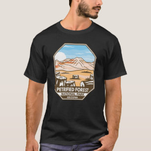 Camiseta Retro Mínimo do Parque Nacional da Floresta Petrif