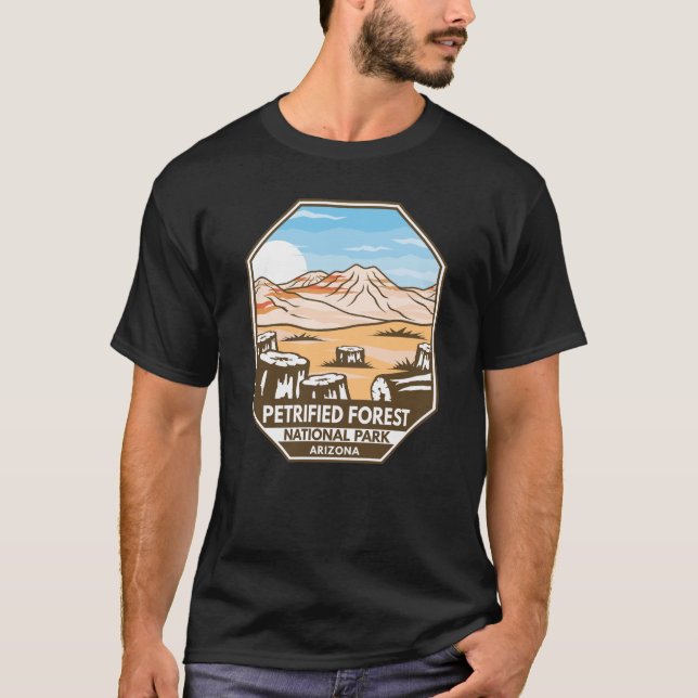 Camiseta Retro Mínimo do Parque Nacional da Floresta Petrif (Frente)