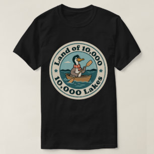 Camiseta Retro Minnesota Loon Pássaro com Cachecol e Remo