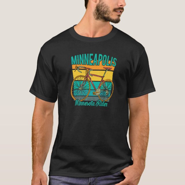 Camiseta Retro Minnesota Rider Para Minneapolis Bike Enthus (Frente)