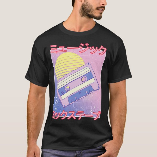 Camiseta Retro Mix Tape 80s Aestética Vaporwave Japonês Ot (Frente)