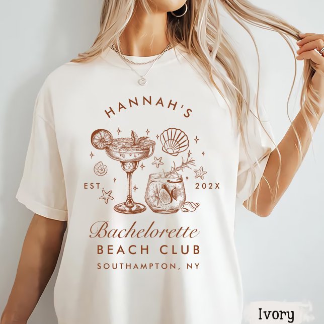 Camiseta Retro Modern Blue & Brown Bachelorette Weekend (Criador carregado)