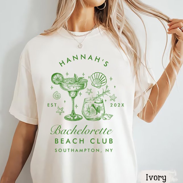 Camiseta Retro Modern Green & Yellow Bachelorette Weekend (Criador carregado)