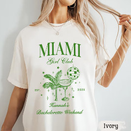 Camiseta Retro Modern Green & Yellow Miami Bach Party