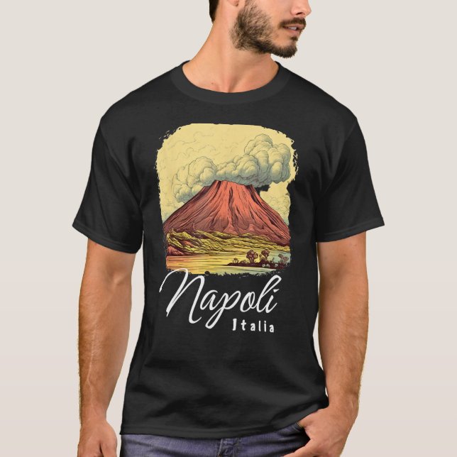 Camiseta Retro Monte Vesúvio Napoli Italia Nápoles Itália N (Frente)