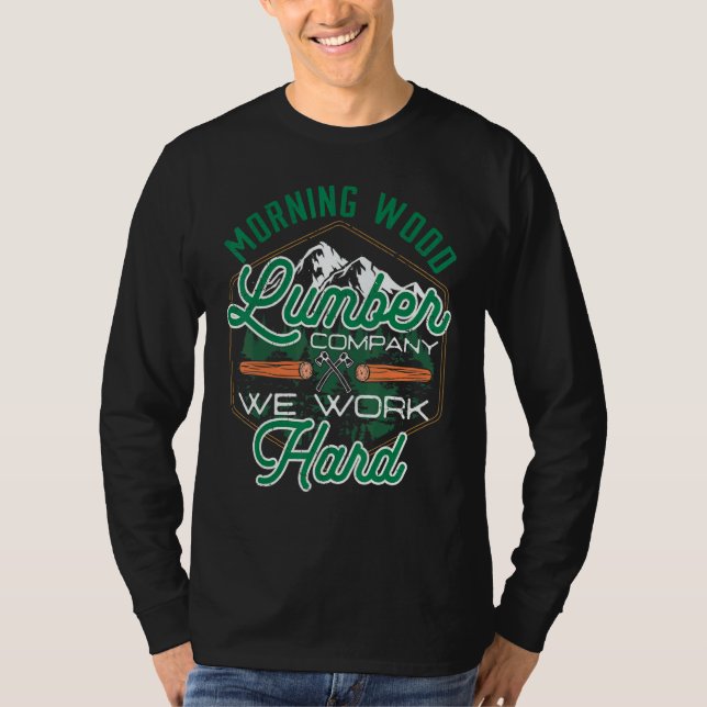 Camiseta Retro Morning Wood Lumber Company Camping Woodman (Frente)