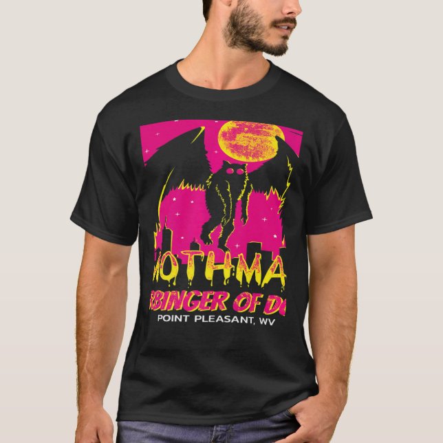Camiseta Retro Mothman Harbinger das Legendas Criptid Cr (Frente)