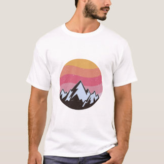 Camiseta Retro Mountain Sunset Landscape Vintage T-Shirt
