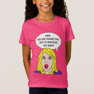 CAMISETA RETRO MULHER COM O SEU TEXTO