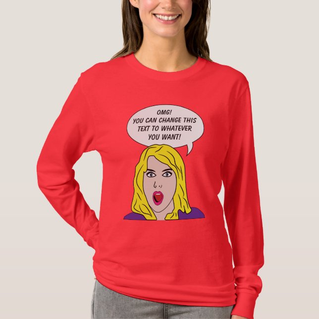 CAMISETA RETRO MULHER COM O SEU TEXTO (Frente)