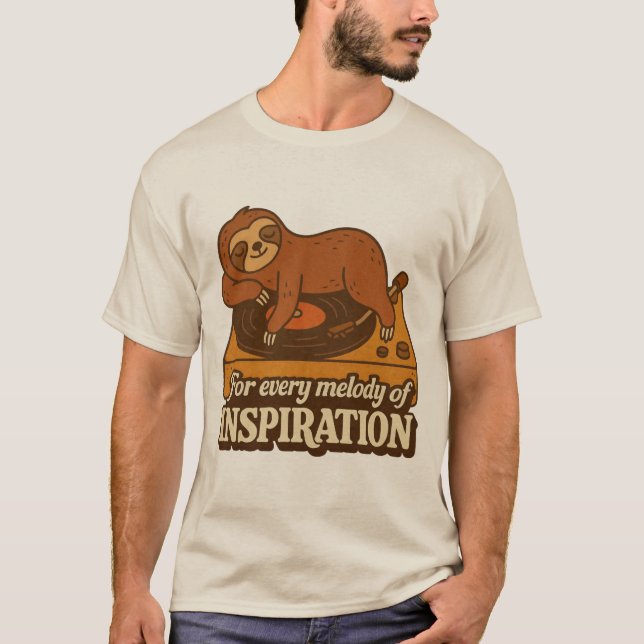 Camiseta Retro Music Lover Cute Animal Graphic Tee (Frente)