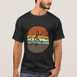 Camiseta Retro Music Notes Treble Clef Musical Singer Musi