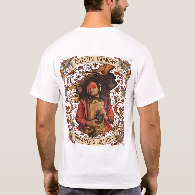 Camiseta Retro Music Vibes & Dreamer’s Lullaby Graphic (Verso)