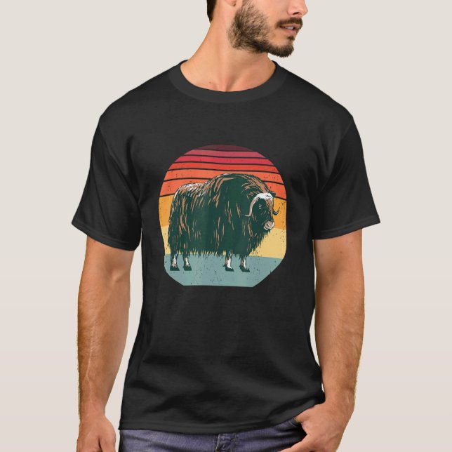 Camiseta Retro Musk Oxen Musk Ox Árctico Umingmak Ala (Frente)