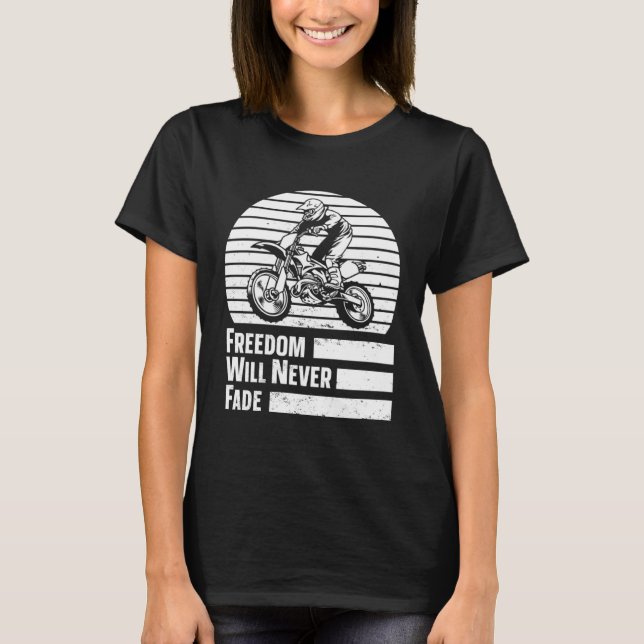 Camiseta Retro Mx Motocross Freedom Bike  Dirt Biking 4th O (Frente)