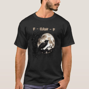 Camiseta Retro Mystic Black Crow F-Caw-F Celestial Moon Bir