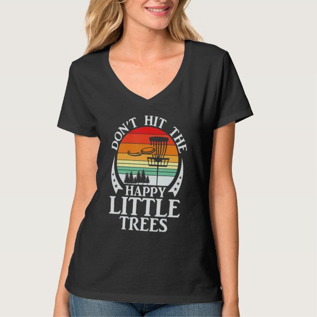 Camiseta Retro Não Atingir o Golfe do Disco das Árvores Fel (Frente)