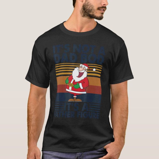 Camiseta Retro Não é um Pai pai Figura Papai Noel (Frente)