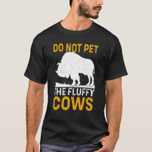 Camiseta Retro Não Faça Carinho Nos Bois Fofos Bisonho Vint