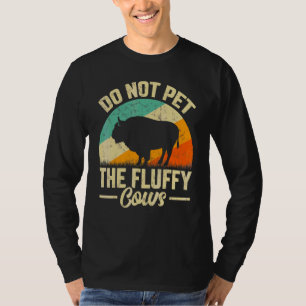 Camiseta Retro Não Faça Carinho Nos Bois Fofos Búfalo Vinta