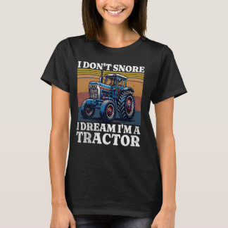 Camiseta Retro, não ronco, sonho, sou um Trator Engraçado S