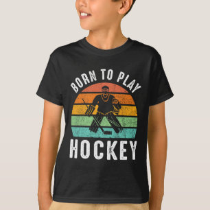 Camiseta Retro Nascido Para Jogar Hóquei Esporte de Inverno