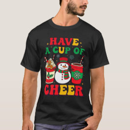 Camiseta Retro Natal Boneco de Neve Biscoito de Gengibre Ch