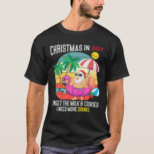 Camiseta Retro Natal Em Julho Flamingo Preciso De Mais Bebi