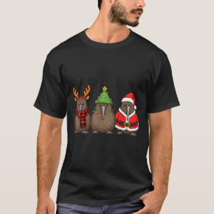 Camiseta Retro Natal Kiwi Pássaro Papai Noel Rena