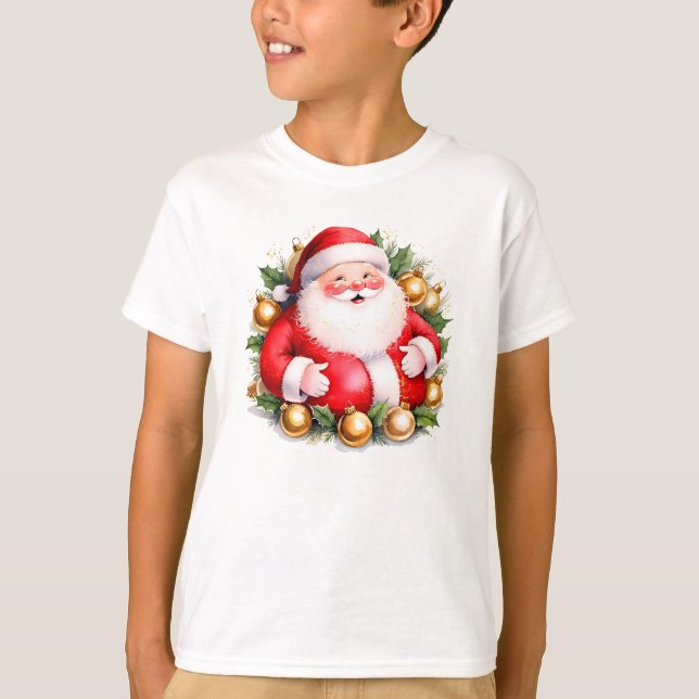 Camiseta Retrô Natal Papai Noel Feliz Papais noeis de Natal (Frente)