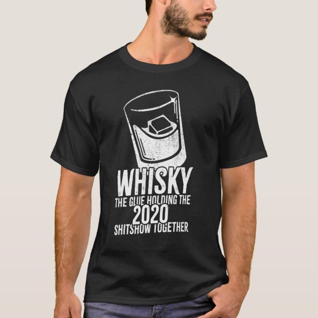 Camiseta Retro Natal Whisky O Bebendo Da Glue Party (Frente)