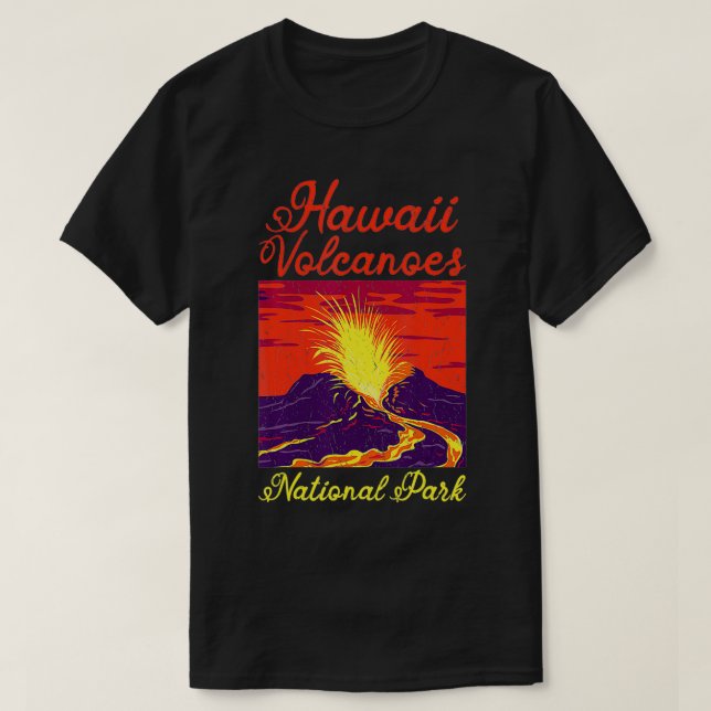 Camiseta Retro National Park Tshirt Hawaii Volcanoos Nação (Frente do Design)