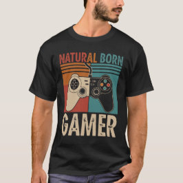 Camiseta Retro Natural Born Gamer Funny