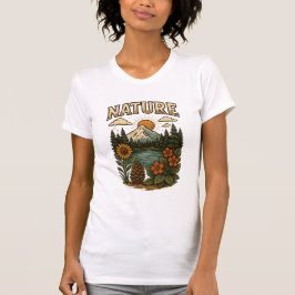 Camiseta Retro Nature Vibes - Montanha Vintage e Floresta T