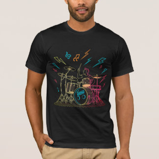 Camiseta Retro Neon Drummer