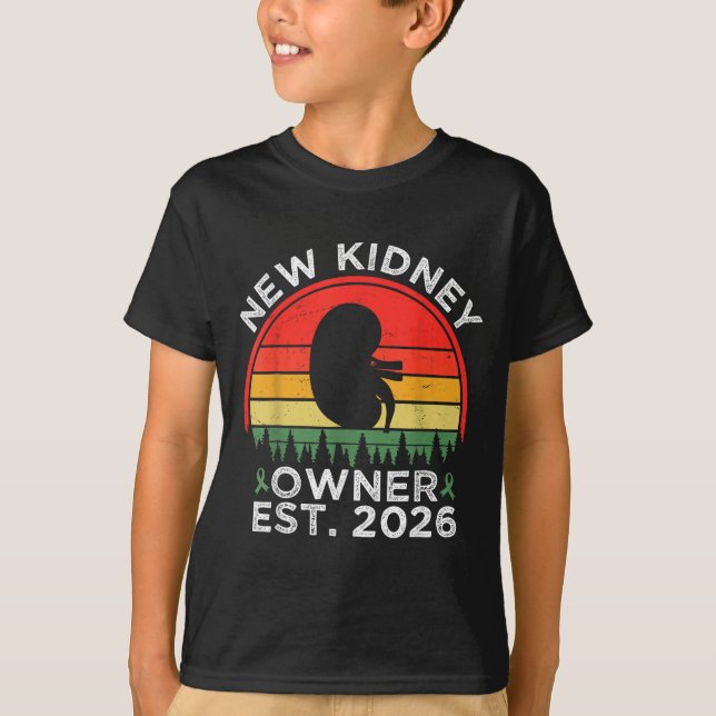 Camiseta Retro New Kidney Owner Est. 2026 Kidney Transplant (Frente)