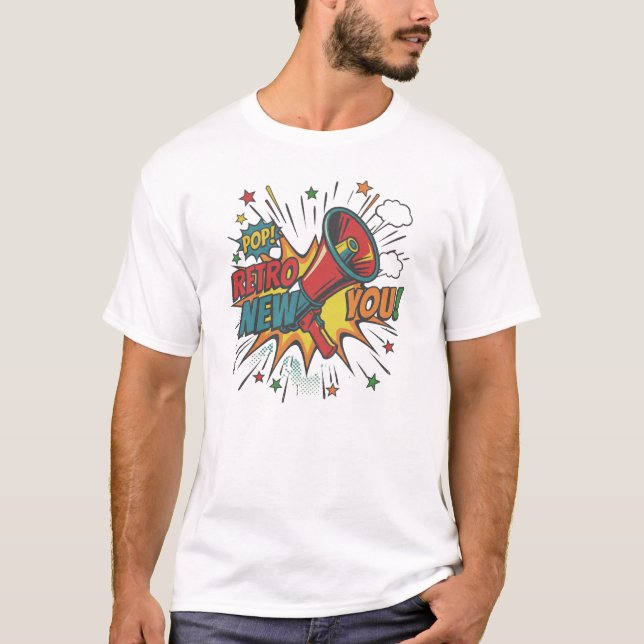 Camiseta Retro New You: Minimalist Geometric Revival (Frente)