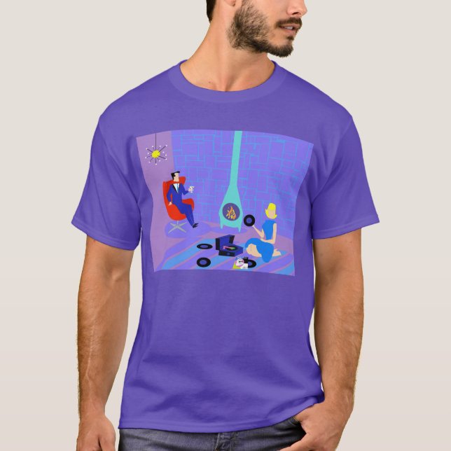 Camiseta Retro nivelando em casa o t-shirt (Frente)