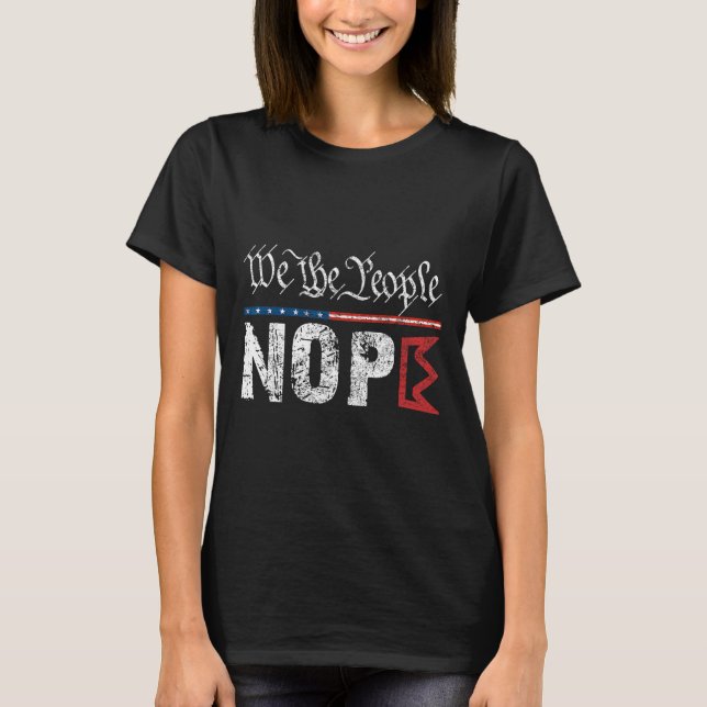 Camiseta Retro No Kings Nope Protesto Sinal 4 de julho (Frente)