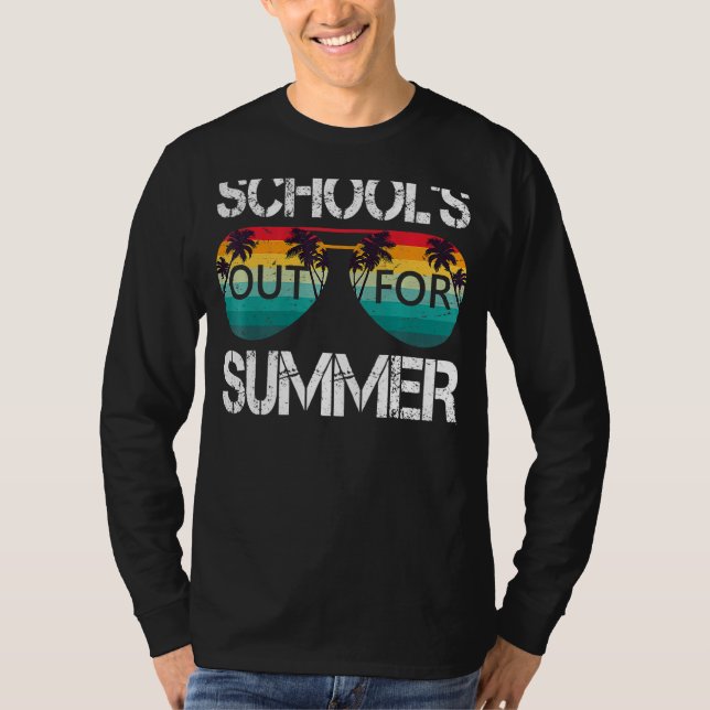 Camiseta Retrô No Último Dia Das Escolas No Verão Te (Frente)
