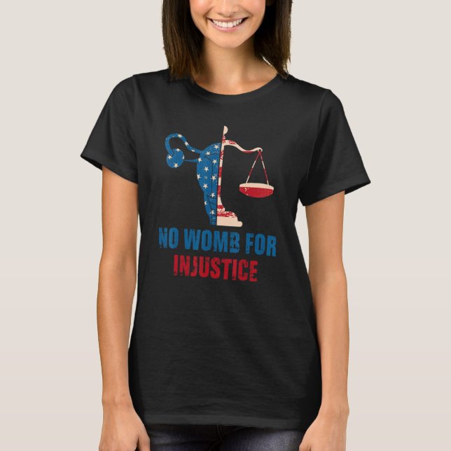 Camiseta Retro No Womb For In Justice (Frente)