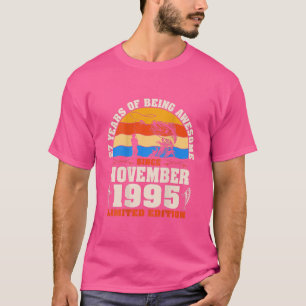 Camiseta Retro novembro de 1995 27 anos de pesca com pesque