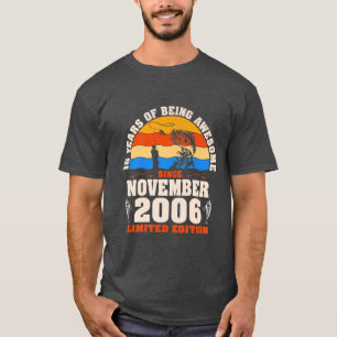 Camiseta Retro novembro de 2006 16 anos de pesca com compri